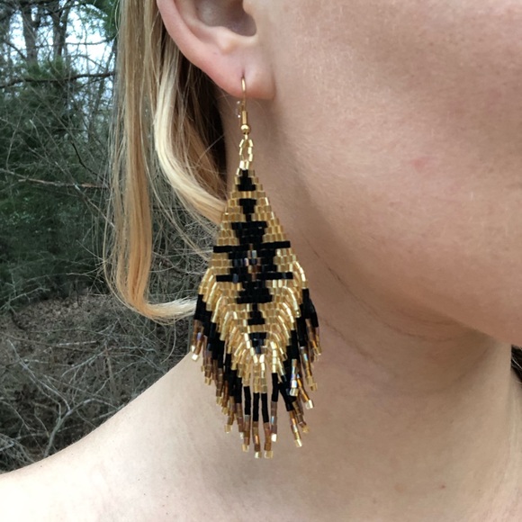 Handmade SW Beaded Statement Earrings! - Picture 5 of 8